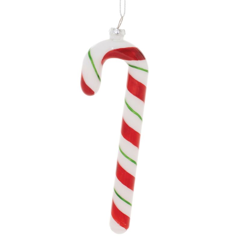 Candy Cane Glass Ornament